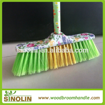 SINOLIN Low Price Sweep Easy Plastic Broom with Beautiful PVC cover design