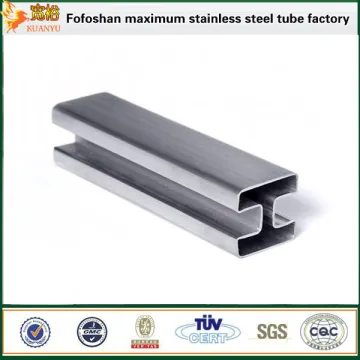 tp201 inox double slot tubes for glass handrail fitting
