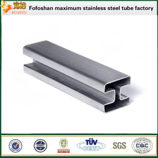 ASTM A554 304 stainless steel double slot tubes for glass railing