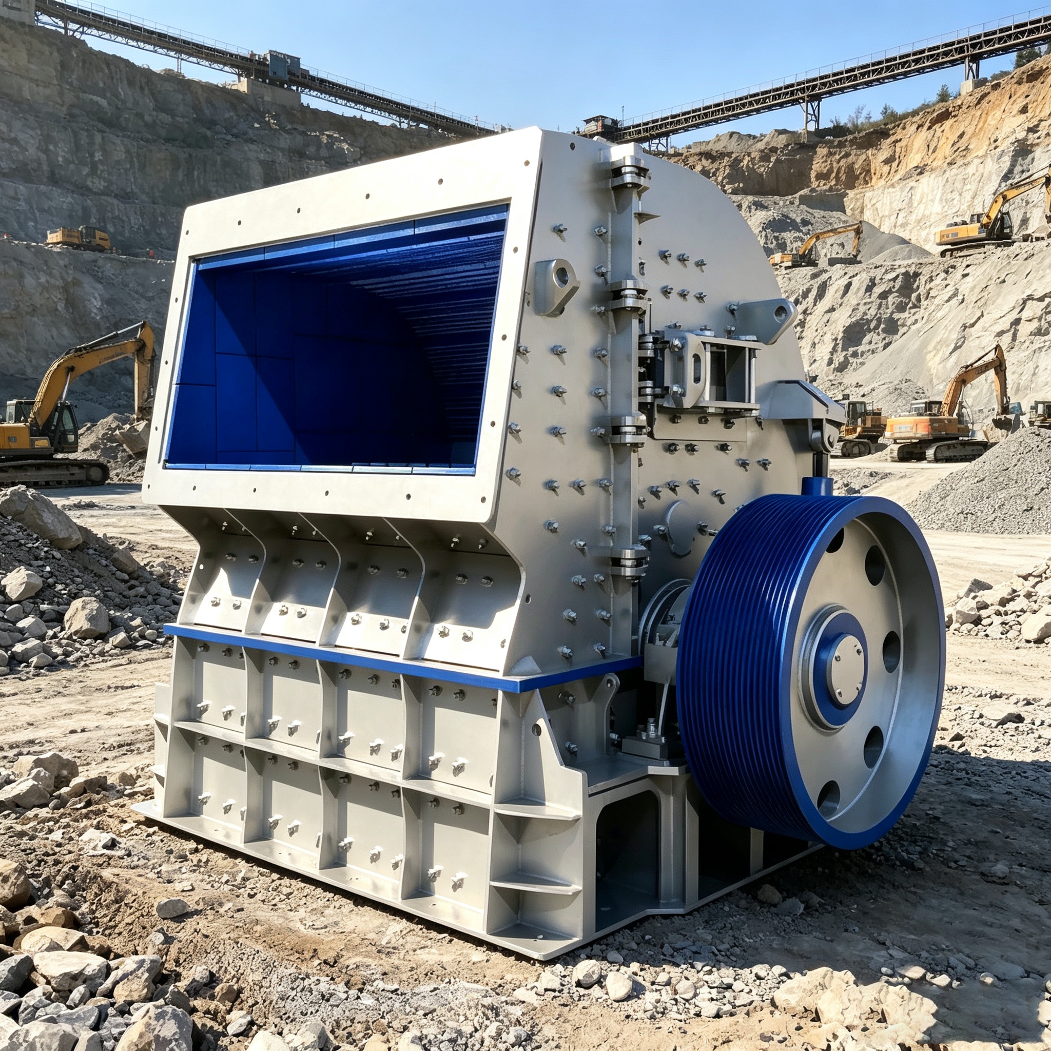 High capacity hammer crusher