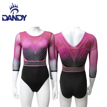 Mesh Sleeve Competition 3/4 sleeves Leotards