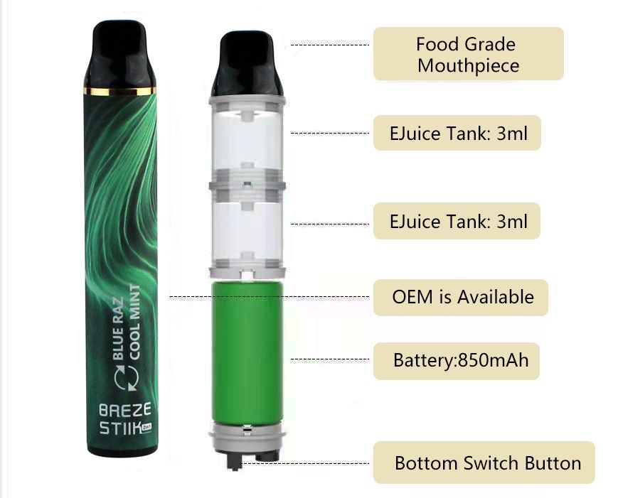 Vape desechable 2 en 1 de sabores dobles