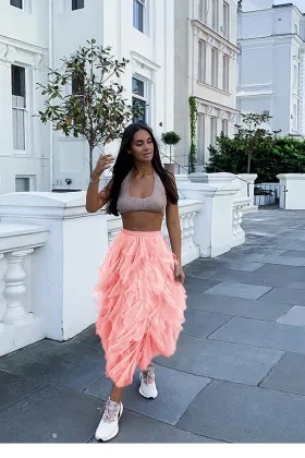 Fashion slim cute princess cascading flounce skirt