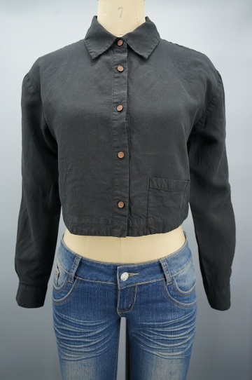 Women`s New Arrival Casual Buton Down Pocket Blouses