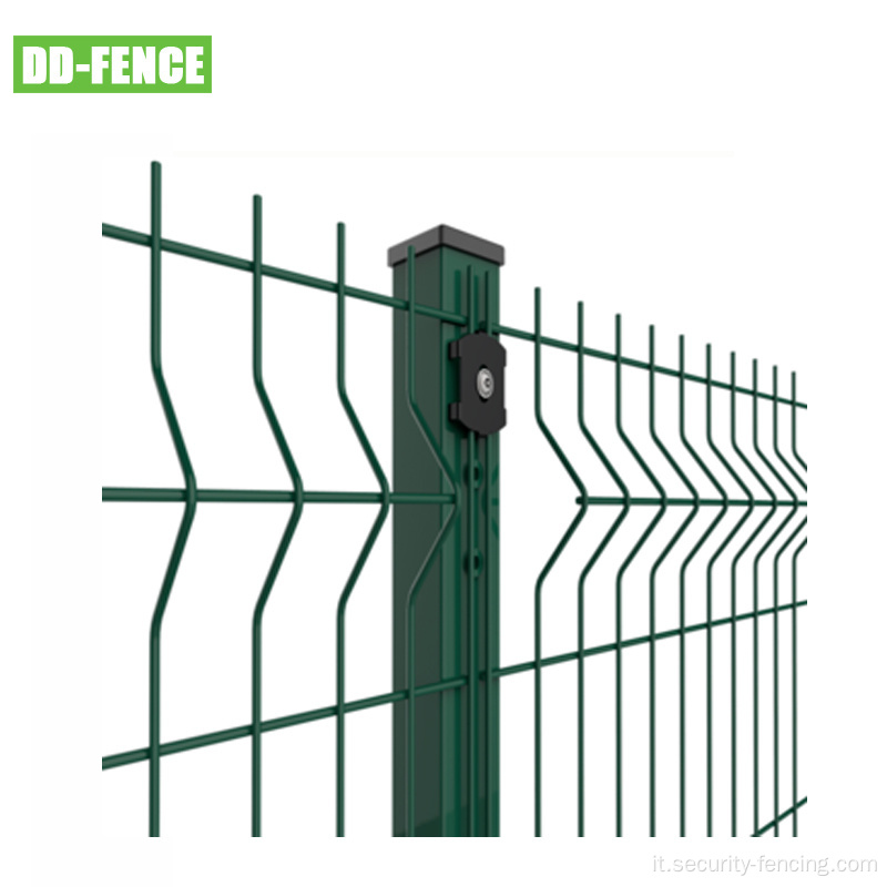 Fence a maglie di filo saldato 3D galvanizzato in PVC