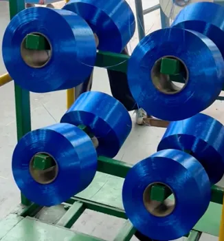 Polyester dope dyed filament yarn for knitted shoe fabrics