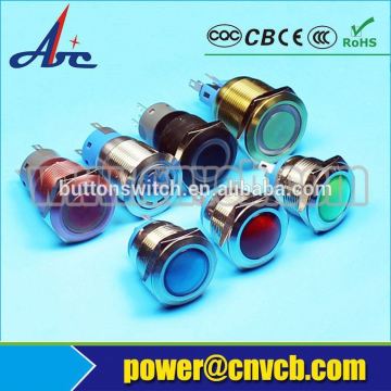 Anti-Vandal push button type 16MM golden color switch