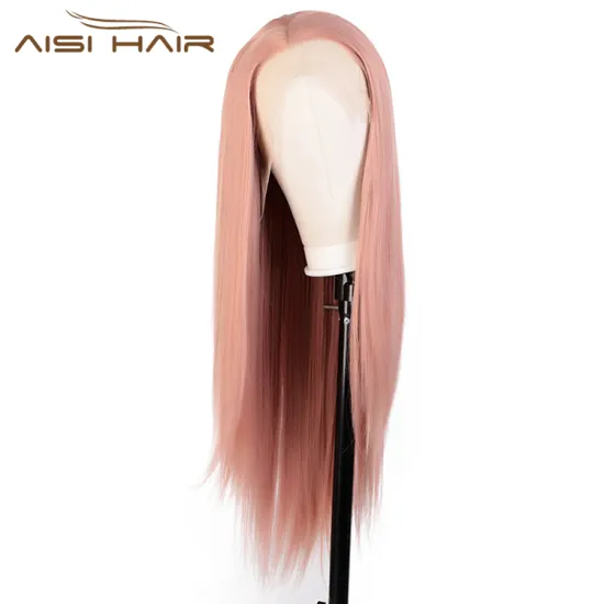 Aisi Hair 26 Inch Long Pink Wig Silky Straight Lace Frontal Wig Cosplay Party Front Lace Hair Wigs For Black White Women