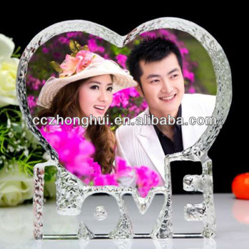 2016 AAA beautiful & Color printing crystal photo frame