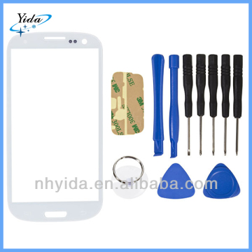 White Front LCD Glass + Tools For Samsung I9300