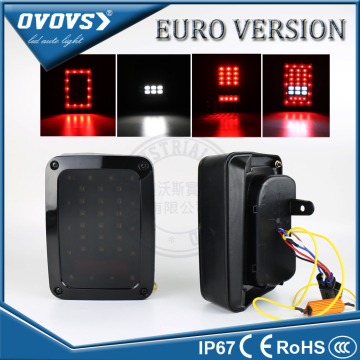 LED Tail Brake Light White Red Amber Turn Signal Reverse Backup Rear Lamp 4 Modes Intergrated For J-eep Wrangler JK 07~15