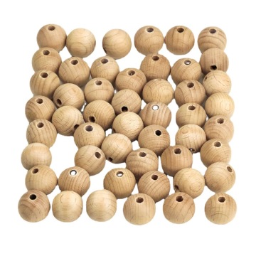 DIY Natural Wooden Round Beads - 12mm to 30mm for Kids Jewelry & Teether Toys