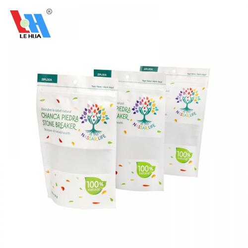 Biodegradable Matte Kraft Bag With Window Waterproof