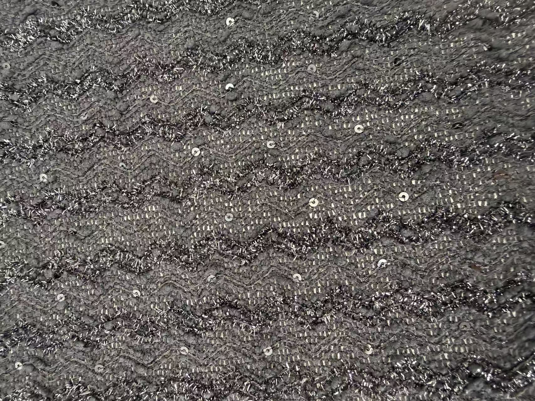 Tricot Sequin Tweed Fabric