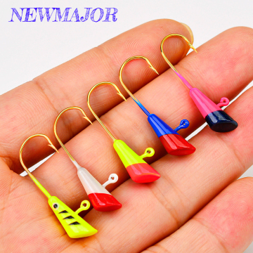 newmajor jig027 jig head fishing hooks-0.85g-2g-2.9g barbed fishhooks สำหรับเหยื่อหนอนนุ่ม