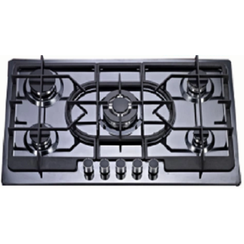 5 bruciatori Black Steel Gas Hob top