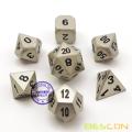 Bescon Heavy Duty Solid Metal Dice Set Nickle Finish, Metallic Polyhedral D&D RPG Game Dice 7pcs Set