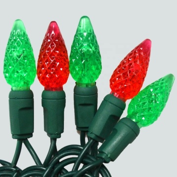 IP64 Waterproof 120V C6 LED Green Wire Strawberry String Lights for Outdoor Commercial Christmas Decorations