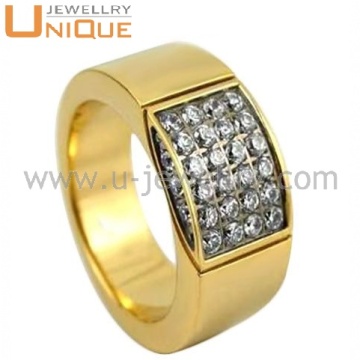 Wholesale Stainless Steel Cubic Zirconia Cutout Rings(R3840)