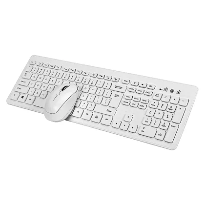 2.4G Wireless Keyboard and Mouse Combo: 108-Key Ultra Thin Membrane Keyboard & Wireless Mouse