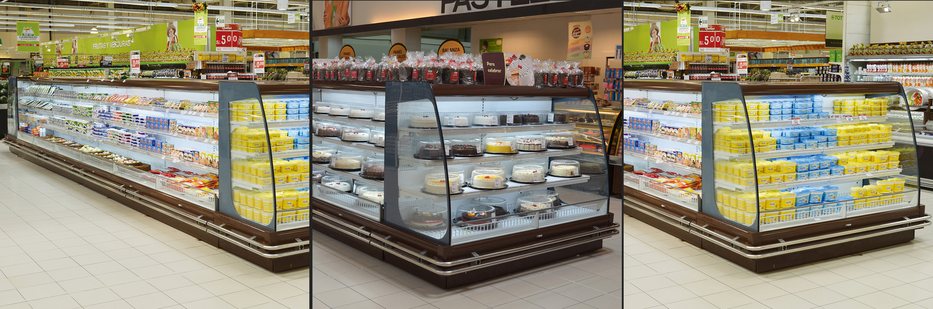 6 ft low vertical multideck dairy display cabinets