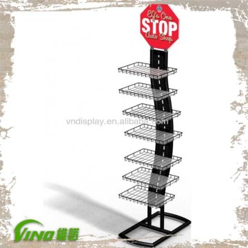 Floor Standing Retail Display metal dispaly rack , metal candy display rack , metal floor spice rack