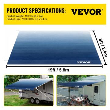 15oz Vinyl Waterproof Sun Shade Outdoor Canopy RV