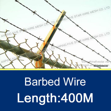 400M/BWG14x14 High Quality Barbed Wire Fence