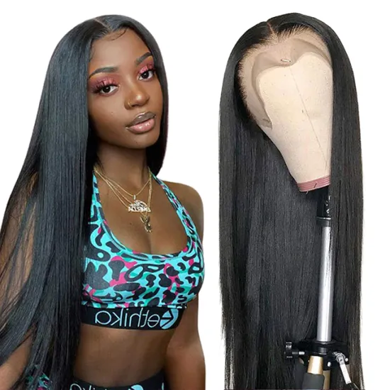 Human Hair Straight 13*4 Lace Front Wig Cuticle Aligned Virgin Hair Transparent Lace Front Wig With Baby Hair For Black Women