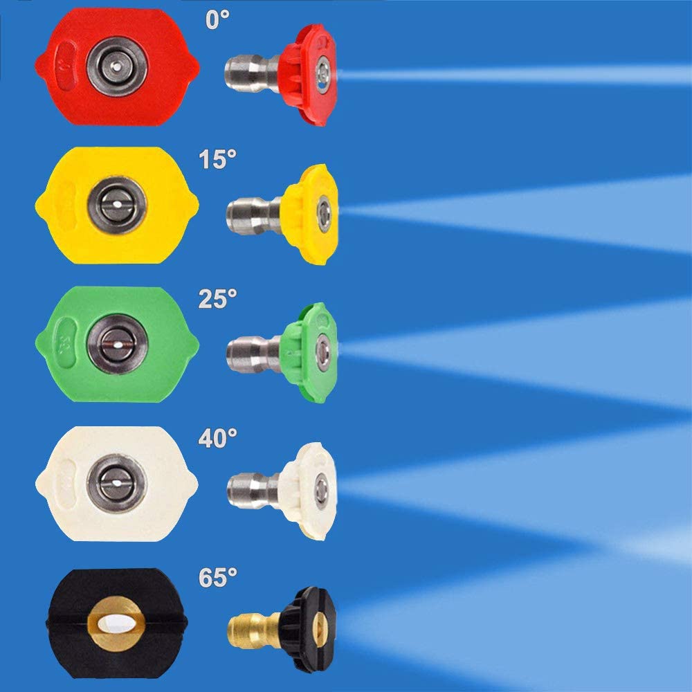 1/4 de pouce 5 pack (2,5 gpm), buse à lave-glace à haute pression Tips de la buse à plusieurs degrés