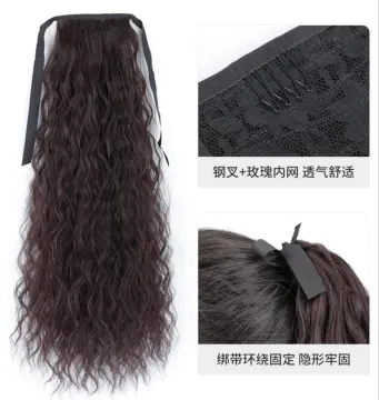 natural hair best long corn wavy drawstring ponytail extension hairstyle, fashion lady black ponytail hair extension wig