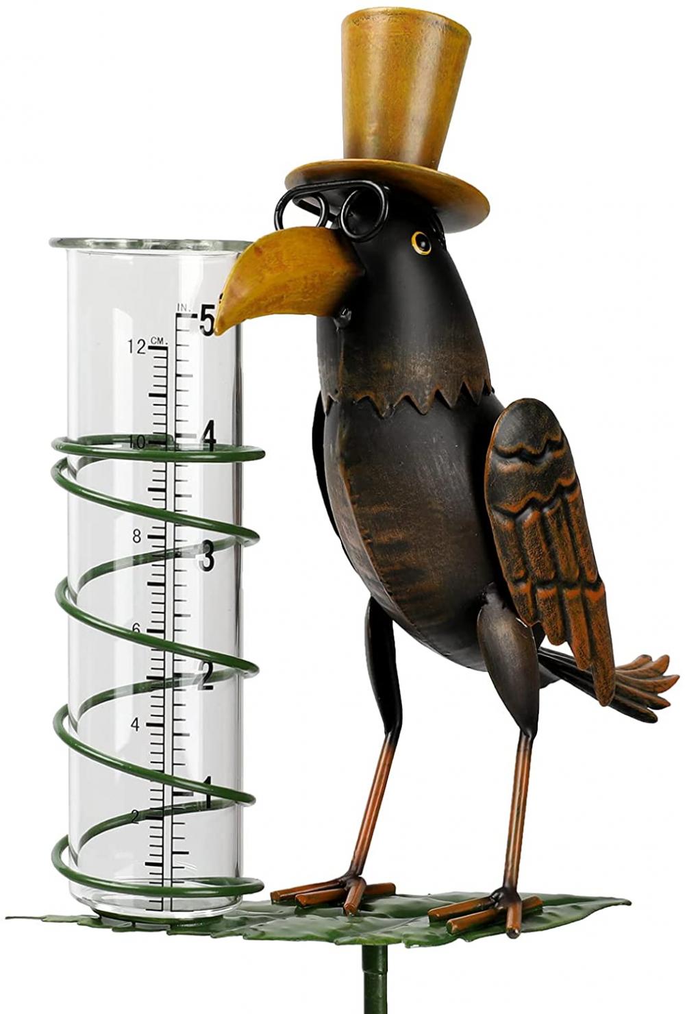 Bird Rain Gauge Stake for Garden Stakes Decor