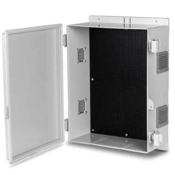 Outdoor Electrical Junction Box: 15.7\"H x 11\"L x 5.9\"W ABS Water Resistant Enclosure with Internal Mounting Panel