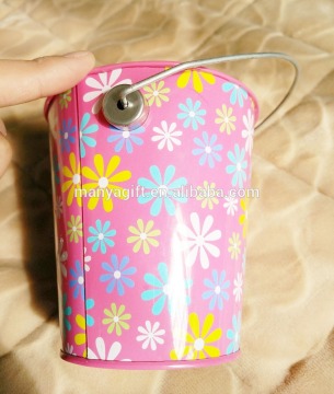 Metal Pail Flowers D102 x D77 x H101