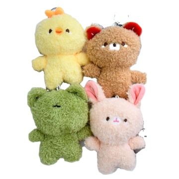 Custom Plush Toys: OEM ODM Small 10cm Bear, Chicken, Rabbit, Frog Keychains