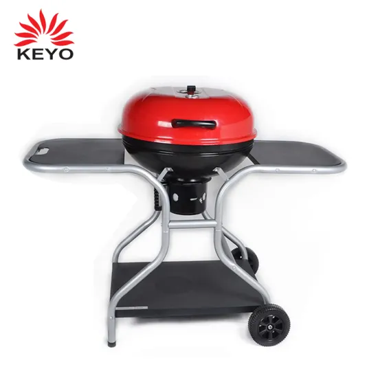 Two Side Table Large Kettle Grill Charcoal Grill Outdoor Bbq Grill With Wheel