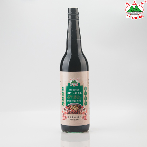 Uyoga giza Soy Sauce 625ml chupa ya glasi