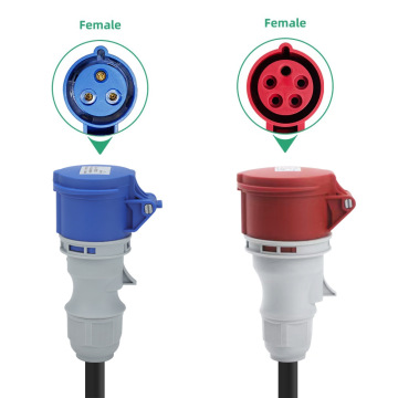 EV Charger Adapter: Schuko Plug to 5-Pin CEE Red Power Female Socket