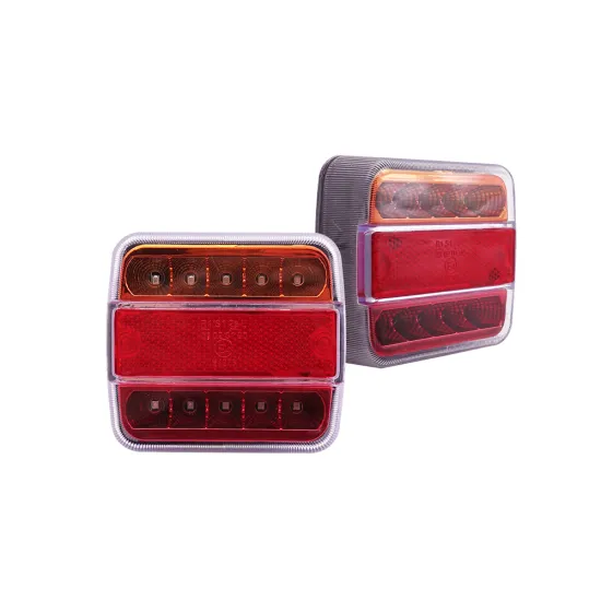 14 LED Rounded Square Truck Trailer Lights - Rear Tail, Brake, Stop, Turn Signal Lamp Taillight