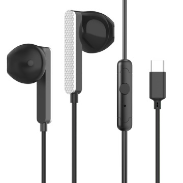 High-Quality Type-C Wired In-Ear Earbuds with 1 Meter Cable - Two-Color Low-Cost Option