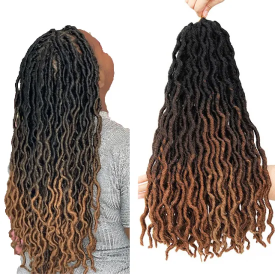18 inch Faux locs Crochet Hair Wavy Curly Gypsy Locs Synthetic Hair Curly Hair Extensions for Women