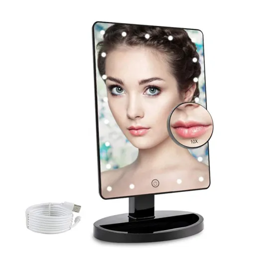 10X Magnifying Mirror with Adjustable Rotation and 21 LED Lighting: Perfect for Detailed Makeup and Personal Care