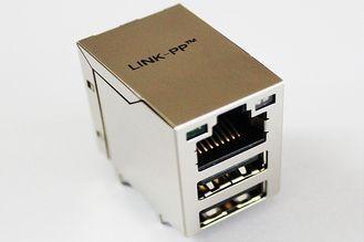 IEEE 802.3af/at PCB Jack RJ45 USB Connector , Low Profile L