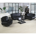 Moderne schwarze Leder -Lounge -Büro -Sofa -Couchsets