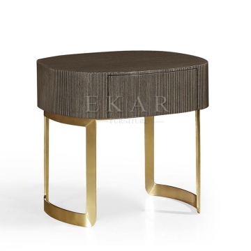 Luxury Gold Stainless Steel Leg Nightstand - Nordic Bedroom Furniture