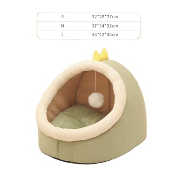 Wholesale Corduroy Semi-Enclosed Washable Pet Bed for Small Cats