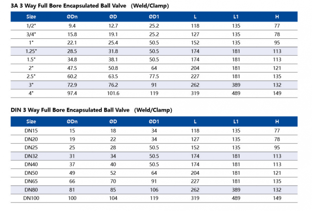 Full Bore Encapsulated Ball Valve Dimension 3