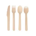 Set stoviglie usa e getta da dessert in legno