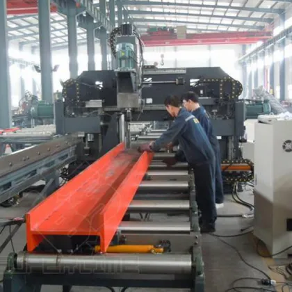 Steel bridge CNC drilling and saw line