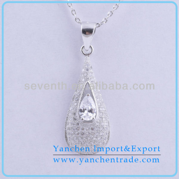 Factory Price Pave Set CZ Diamond Brass Pendant Wholesale